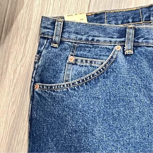 Levi’s 638 Orange Tab Jeans men’s sz36 Blue Relaxed Straight Denim DEADSTOCK NWT - Picture 5 of 6